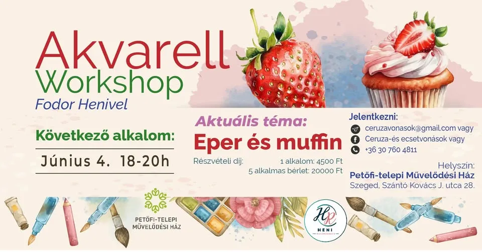 Akvarell workshop a Petőfi-telepi Művelődési Házban